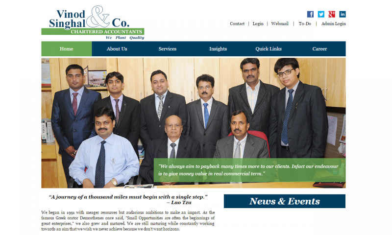 Vinod Singhal & Co. - website screenshot_1